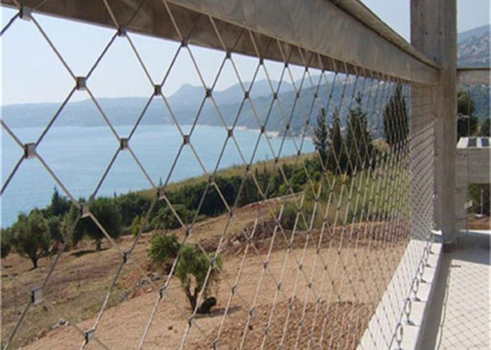 Hand Woven Stainless Steel Wire Rope Fence Mesh / Bird Netting Wire Mesh