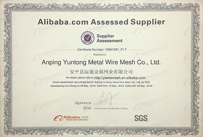 China Anping Yuntong Metal Mesh Co., Ltd. Certificações