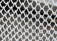 White Metal Coil Drapery Screen Chain Link Type With Length / Width Customized